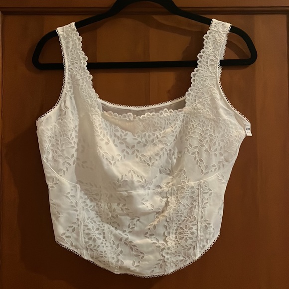 NWT Victoria’s Secret PINK The Cinched Corset Top White/Ivory Size L DD - Picture 9 of 13